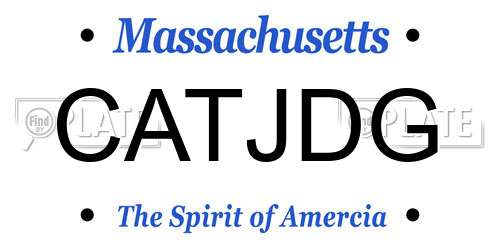 CATJDG Massachusetts License Plate