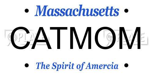 CATMOM Massachusetts License Plate