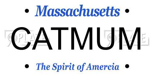 CATMUM Massachusetts License Plate