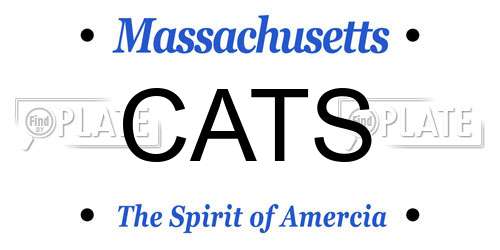 CATS Massachusetts License Plate
