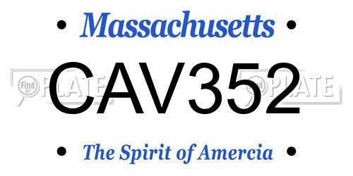 CAV352 Massachusetts License Plate
