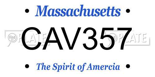 CAV357 Massachusetts License Plate
