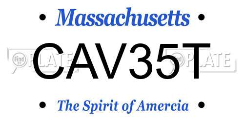 CAV35T Massachusetts License Plate