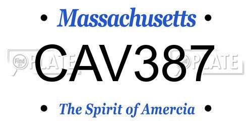 CAV387 Massachusetts License Plate