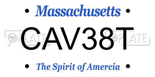 CAV38T Massachusetts License Plate