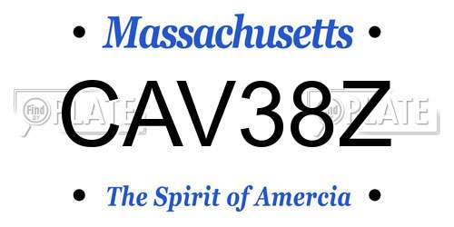CAV38Z Massachusetts License Plate