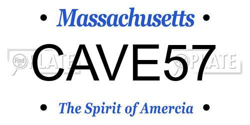 CAVE57 Massachusetts License Plate