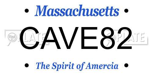 CAVE82 Massachusetts License Plate
