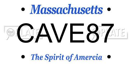 CAVE87 Massachusetts License Plate