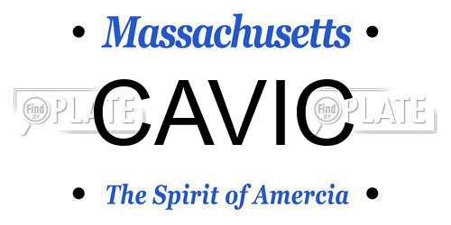 CAVIC Massachusetts License Plate