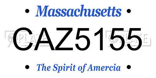 CAZ5155 Massachusetts License Plate