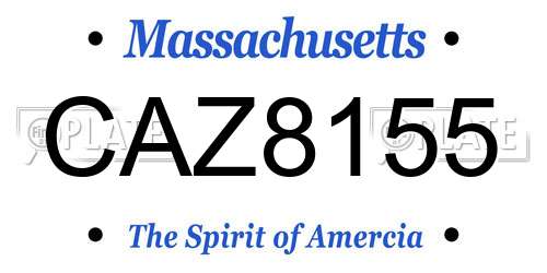 CAZ8155 Massachusetts License Plate