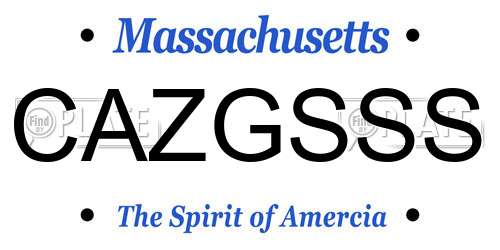 CAZGSSS Massachusetts License Plate