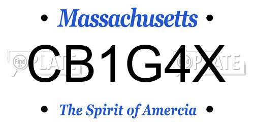 CB1G4X Massachusetts License Plate