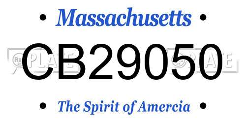 CB29050 Massachusetts License Plate