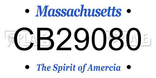 CB29080 Massachusetts License Plate