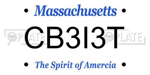 CB3I3T Massachusetts License Plate