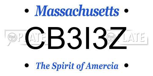 CB3I3Z Massachusetts License Plate