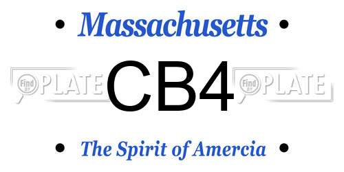 CB4 Massachusetts License Plate
