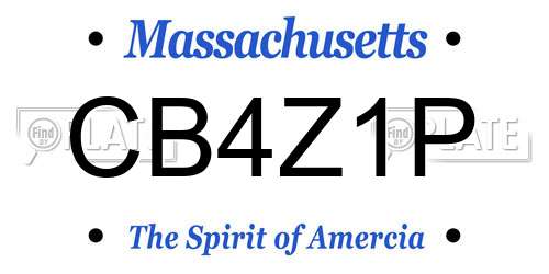 CB4Z1P Massachusetts License Plate