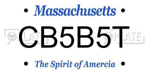 CB5B5T Massachusetts License Plate