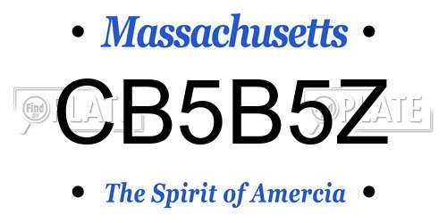 CB5B5Z Massachusetts License Plate