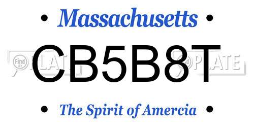 CB5B8T Massachusetts License Plate
