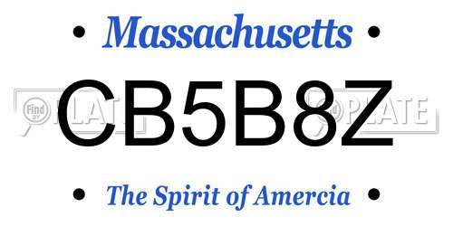 CB5B8Z Massachusetts License Plate