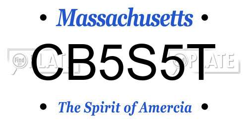CB5S5T Massachusetts License Plate