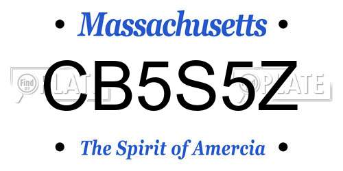 CB5S5Z Massachusetts License Plate