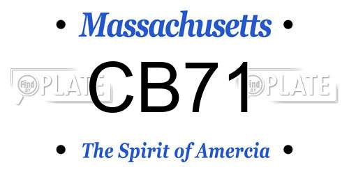 CB71 Massachusetts License Plate