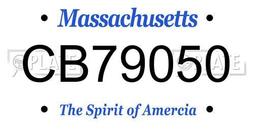 CB79050 Massachusetts License Plate
