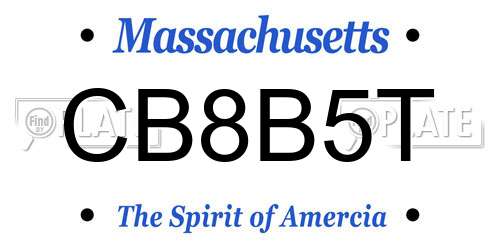 CB8B5T Massachusetts License Plate