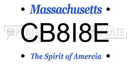 CB8I8E Massachusetts License Plate