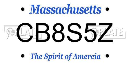 CB8S5Z Massachusetts License Plate