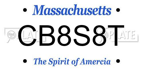 CB8S8T Massachusetts License Plate