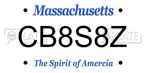 CB8S8Z Massachusetts License Plate