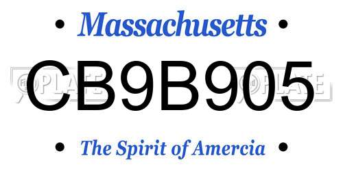 CB9B905 Massachusetts License Plate