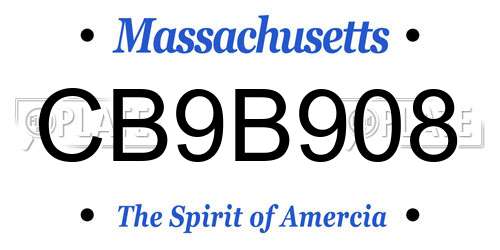 CB9B908 Massachusetts License Plate