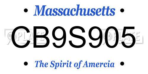 CB9S905 Massachusetts License Plate