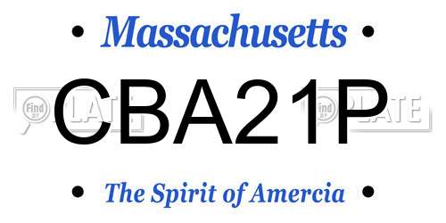 CBA21P Massachusetts License Plate