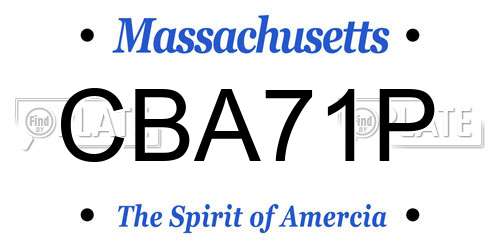 CBA71P Massachusetts License Plate