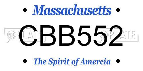 CBB552 Massachusetts License Plate