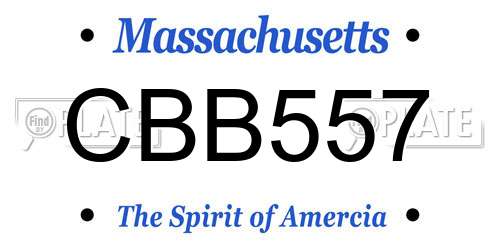 CBB557 Massachusetts License Plate