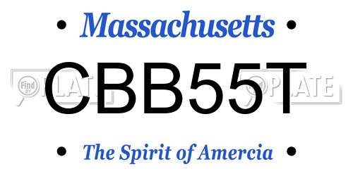 CBB55T Massachusetts License Plate