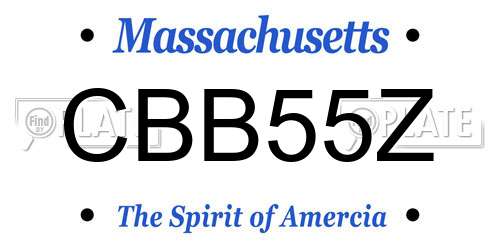 CBB55Z Massachusetts License Plate