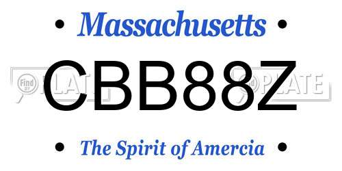 CBB88Z Massachusetts License Plate