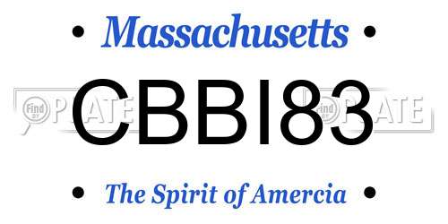 CBBI83 Massachusetts License Plate