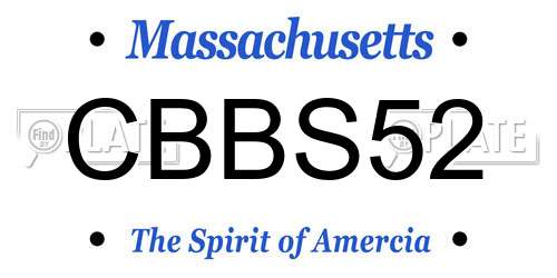 CBBS52 Massachusetts License Plate