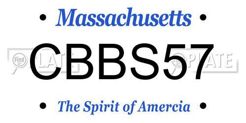 CBBS57 Massachusetts License Plate
